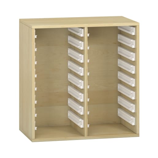 WEHRFRITZ Pureo Regalschrank für Materialboxen, Furnier, B72 x H75 x T42 cm | ab 0+ | Unterschränke