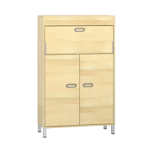 WEHRFRITZ Pureo Schrank-Arbeitsplatz, Stehhöhe, Furnier, B100 x H150 x T42 cm | ab 18+ Jahre | Hochschränke und mittelhohe Schränke