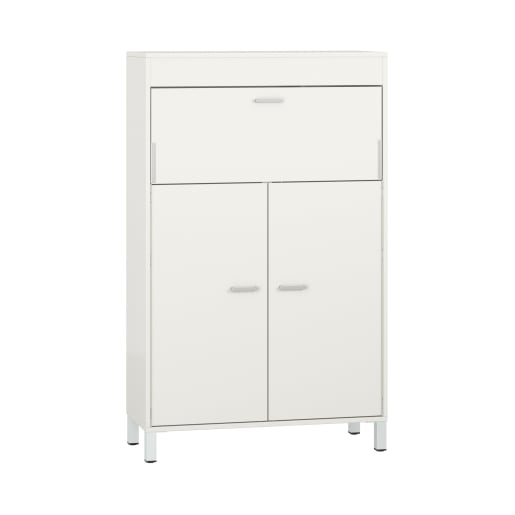 WEHRFRITZ Pureo Schrank-Arbeitsplatz, Stehhöhe, Dekor B100 x H150 x T42 cm | ab 18+ Jahre | Hochschränke und mittelhohe Schränke