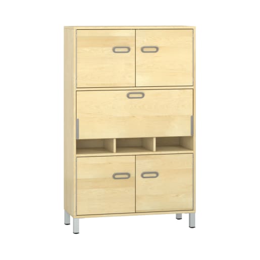 WEHRFRITZ Pureo Schrank-Arbeitsplatz, Sitzhöhe, Furnier, B100 x H150 x T42 cm | ab 18+ Jahre | Hochschränke und mittelhohe Schränke