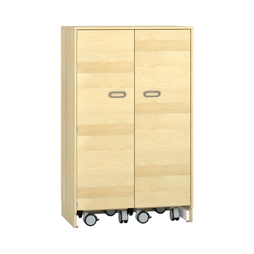WEHRFRITZ Pureo Materialschrank mit Rollwagen, Furnier, B100 x H150 x T60 cm | ab 0+ | Hochschränke und mittelhohe Schränke