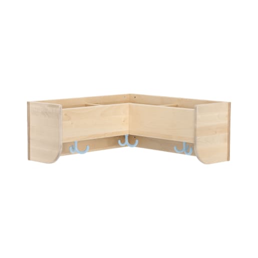 WEHRFRITZ Innenecke Mützenablage YUNA, versch. Hakenfarben, 3 Fächer, H 25,6 x T 22,1 cm