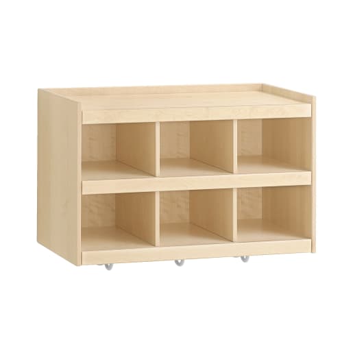 WEHRFRITZ Hängeregal YUNA, versch. Hakenfarben, 6 Fächer, 3 Haken, B 90 x H 52,5 x T 33 cm | ab 0+ | Schuh- und Mützenablagen | Für Krippe & 