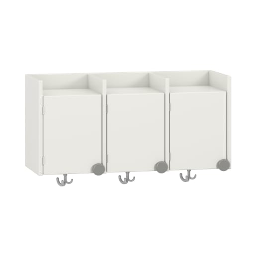 WEHRFRITZ Doppelablage Lyra mit Haken, 3 Türen links, B89,8 x H42,5 x T33 cm | ab 0+ | Schuh- und Mützenablagen