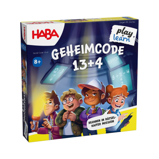 HABA Geheimcode 13+4 Rechenspiel, Lernspiel ab 8 Jahre, Lernspiele, Gedächtnistraining für Kinder, Spiele zur Entwicklungsförderung, fördert das 