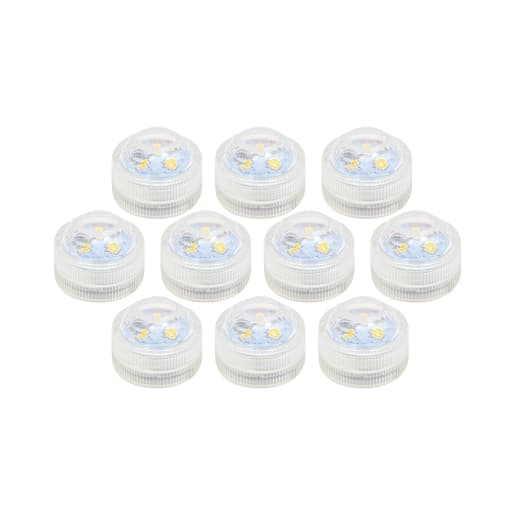 folia LED-Teelichter, 10 Stück, Deko-Lichter, selbstklebend, mit Batterien