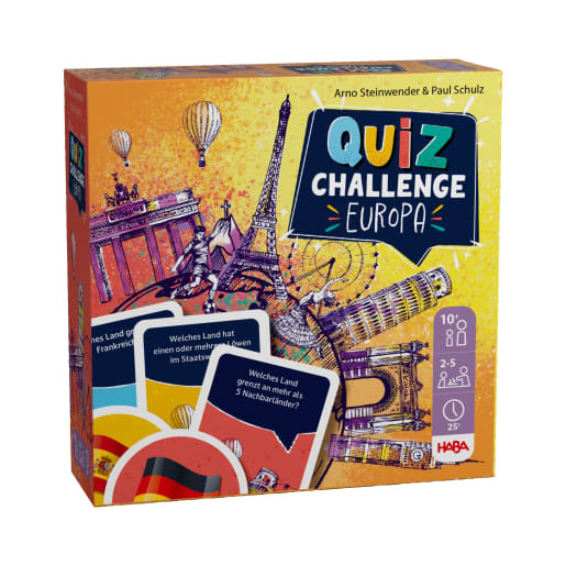 HABA Quiz Challenge Europa, Hochwertiges Holz, geprüfte Qualität, Lernspiele, Gedächtnistraining für Kinder, Spiele zur Entwicklungsförderung