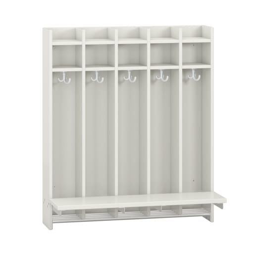 WEHRFRITZ Wandhängegarderobe Lyra 5 Felder mit Sitz,B99,5xH115,8xT22cm | ab 0+ | Garderobenschränke