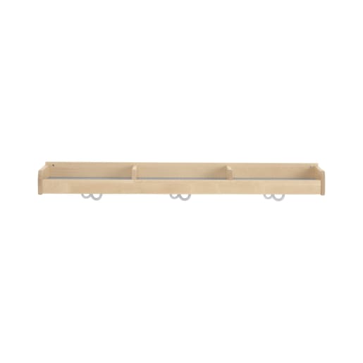 WEHRFRITZ Mützenablage YUNA, versch. Hakenfarben, 3 Fächer, B 90 x H 12,8 x T 22,1 cm | ab 0+ | Schuh- und Mützenablagen | Für Krippe & Kindergarten, 