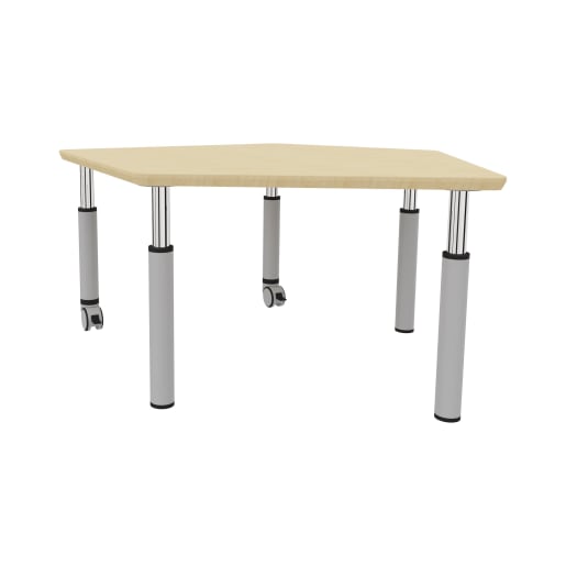 WEHRFRITZ Fünfeck-Tisch move upp klein, Rasterverstellung 59-76 cm, L121 x B110 cm | ab 18+ Monate | Klapp- und Mehrzwecktische
