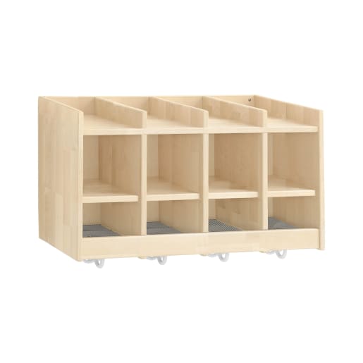 WEHRFRITZ Garderoben-Doppelablage YUNA, versch. Hakenfarben, 4 Fächer, B 80 x H 42,5 x T 33 cm | ab 0+ | Schuh- und Mützenablagen | Für Krippe & 