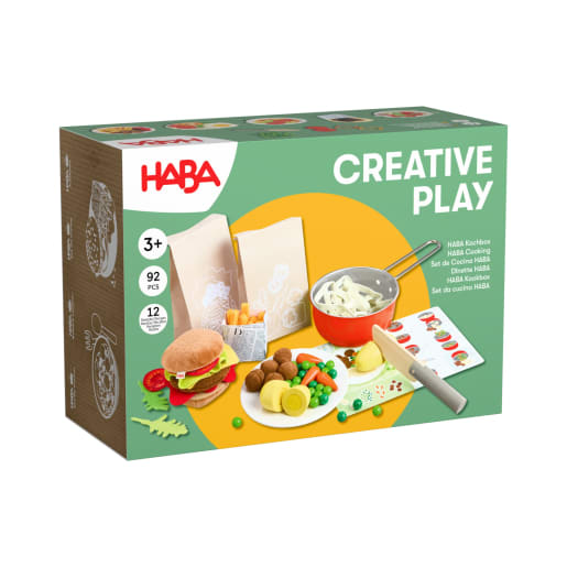HABA Creative Play Kochbox | ab 3+ Jahre | Spielküchen, Haushalt und Zubehör