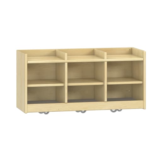 WEHRFRITZ Garderoben-Doppelablage YUNA, versch. Hakenfarben, 3 Fächer, B 90 x H 42,5 x T 33 cm | ab 0+ | Schuh- und Mützenablagen | Für Krippe & 