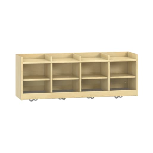 WEHRFRITZ Garderoben-Doppelablage YUNA, versch. Hakenfarben, 4 Fächer, B 120 x H 42,5 x T 33 cm | ab 0+ | Schuh- und Mützenablagen | Für Krippe & 