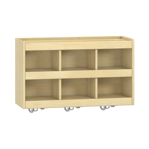 WEHRFRITZ Hängeregal YUNA, versch. Hakenfarben, 6 Fächer, 6 Haken, B 90 x H 52,5 x T 33 cm | ab 0+ | Schuh- und Mützenablagen | Für Krippe & 