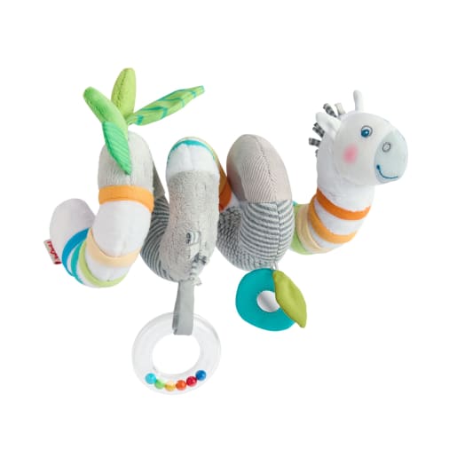 HABA Mobile-Spirale Zebra, Stoffspielzeug für Babys, Greifspielzeug Baby, Entdeckerspielzeug