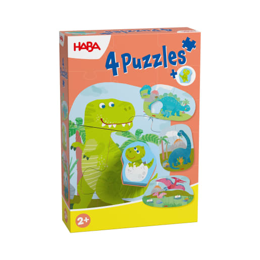 HABA 4 erste Puzzles – Dinos, Kinderpuzzles, fördert die Feinmotorik, Greifspielzeug