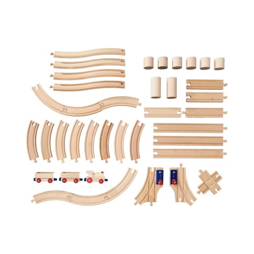 WEHRFRITZ Eisenbahn Starter Set, 40 teilig | ab 3+ Jahre | Spielzeugfahrzeuge und Eisenbahn | Für Krippe & Kindergarten