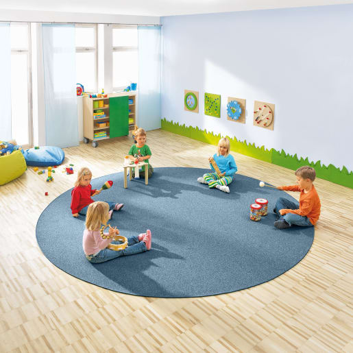 Bauteppich rund, mineralblau, Ø 3 m