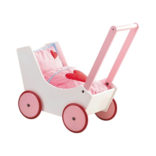 HABA Puppenwagen Herzen | ab 12+ Monate | Lauflern- und Puppenwägen