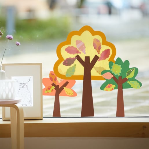 HABA Sachenmacher - Erstes Kleben Laubwald, Fensterbild Herbst, 8 St., ab 3 J | ab 3+ Jahre | Bastelsets Papier