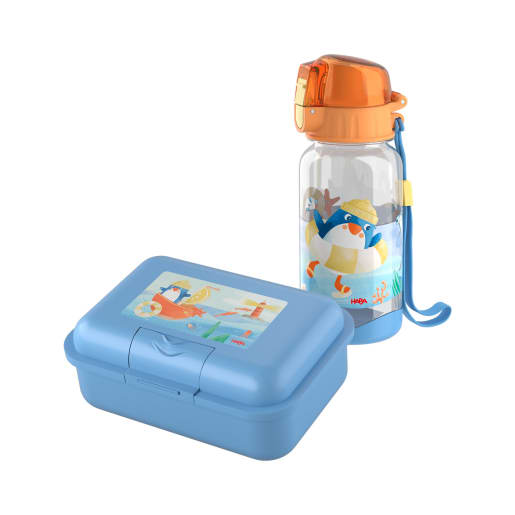 Thumbnail - Lunch-Set Pinguin für Kinder, Pinguin-Brotdose & -Trinkflasche