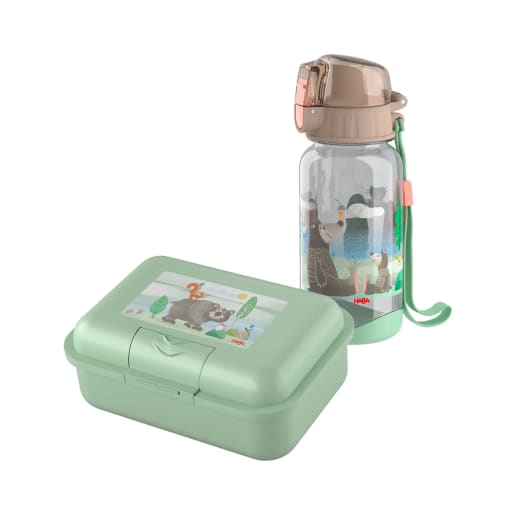 Thumbnail - Lunch-Set Waldtiere für Kinder, Waldtiere-Brotdose & -Trinkflasche