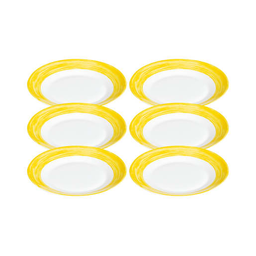 Arcoroc ARCOROC Brush yellow Teller flach, Ø 25,4 cm, 6 Stück