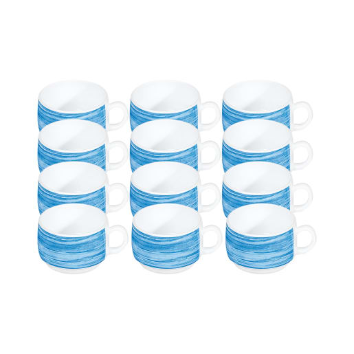 Arcoroc ARCOROC Brush blue Tassen, 190 ml, 12 Stück