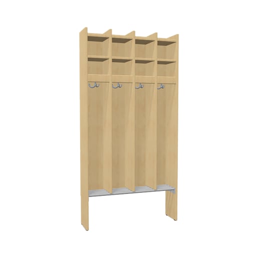 WEHRFRITZ Garderobenschrank YUNA mit Schuhablage, 4 Felder, B 81 x H 160,4 x T 22 cm | ab 3+ Jahre | Garderobenschränke | Für Krippe & Kindergarten, 