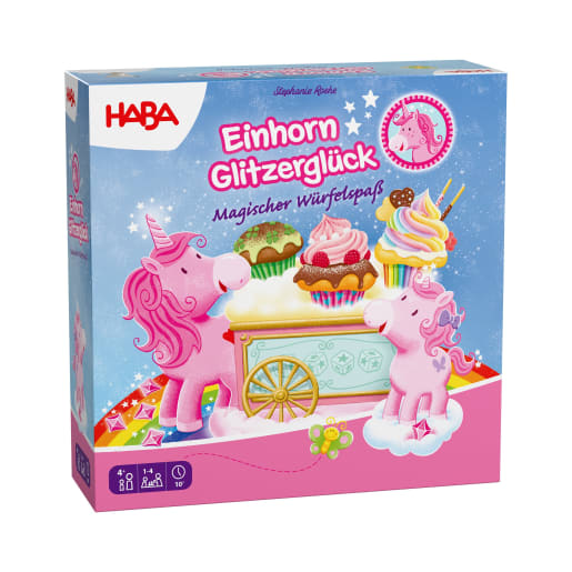HABA Einhorn Glitzerglück - Magischer Würfelspaß, Brettspiel, Klassiker, Familienspiel, Kinderspiel