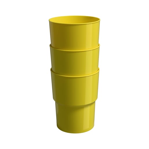 Zahnputzbecher 3er Set, 0,2 l gelb