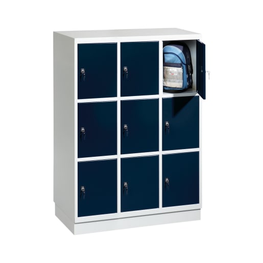 WEHRFRITZ Schultaschenschrank, 3 x 3 Fächer, B 122,5 x H 165 x T 50 cm | ab 6+ Jahre | Stahlschränke und Spinde | Für Schule & Hort
