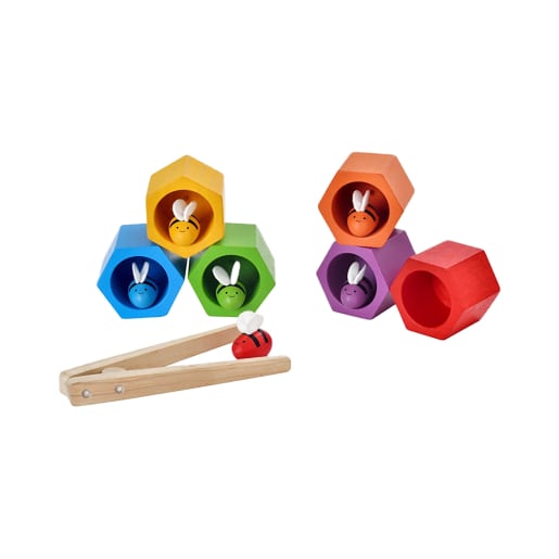 PlanToys Farbsortierspiel Bienenstock, aus Holz, ab 3 Jahren