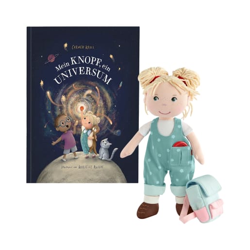 HABA Stoffpuppe Tilli & Buch Mein Knopf, ein Universum, Band 1 | Puppen, Zubehör und Bekleidung