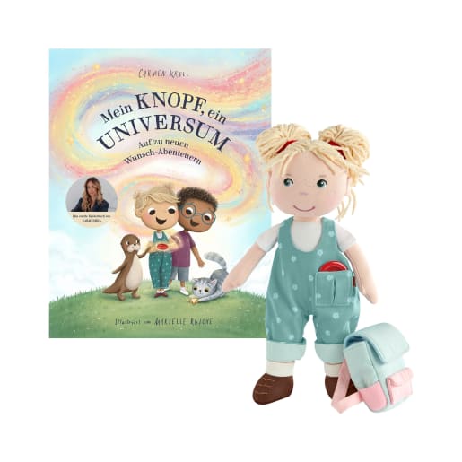 HABA Puppe Tilli & Buch Mein Knopf, ein Universum: Auf zu neuen Wunsch-Abenteuern | Puppen, Zubehör und Bekleidung