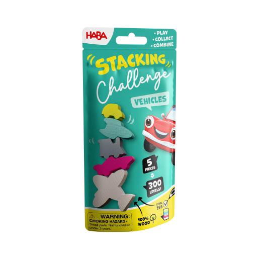 HABA Stacking Challenge Vehicles, Stapelspiel Fahrzeuge, ab 6 Jahren | ab 6+ Jahre | Motorikspiele