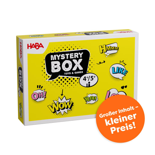 HABA Mysterybox Jumbo, große Überraschungsbox mit Spielen, ab 4 Jahren | ab 4+ Jahre | Kleingeschenke