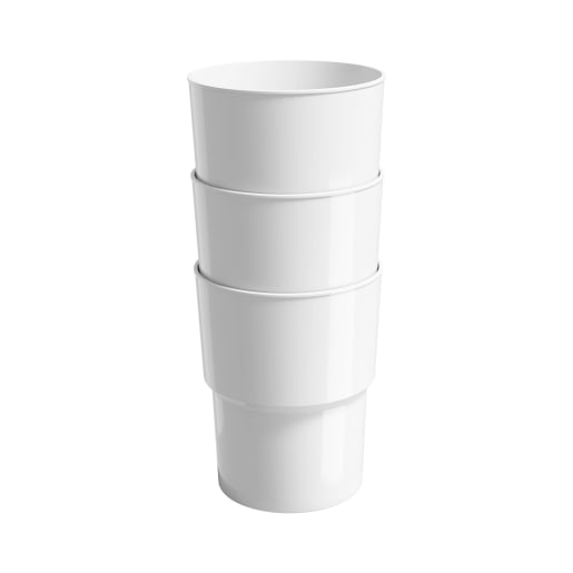 Zahnputzbecher, 3 Stück, 0,2 l, weiß