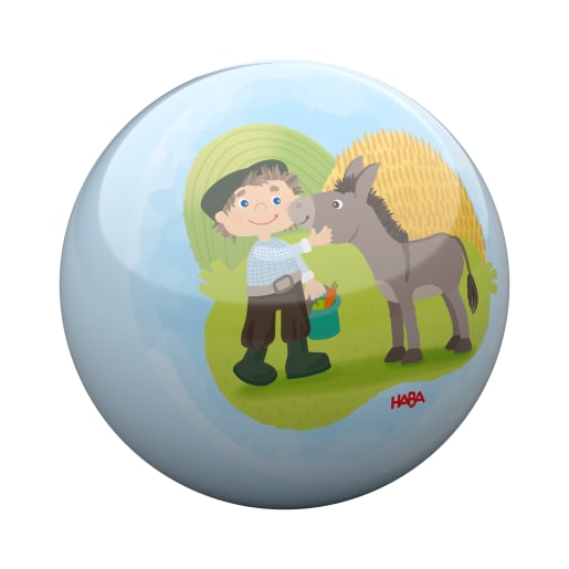 HABA Ball Bauernhof 14 cm | ab 2+ Jahre | Bälle und Hüpfen