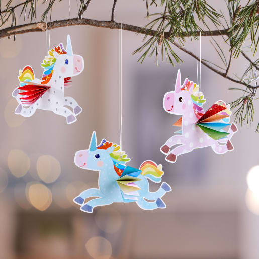 HABA Sachenmacher - Erstes Falten Regenbogen Einhörner, Bastelset, 6 St., ab 3 J. | ab 3+ Jahre | Bastelsets Papier