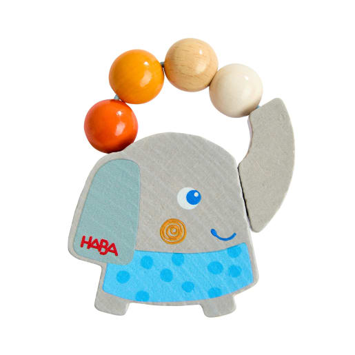 HABA Greifling Rasselelefant | ab 6+ Monate | Beiß- und Greifling