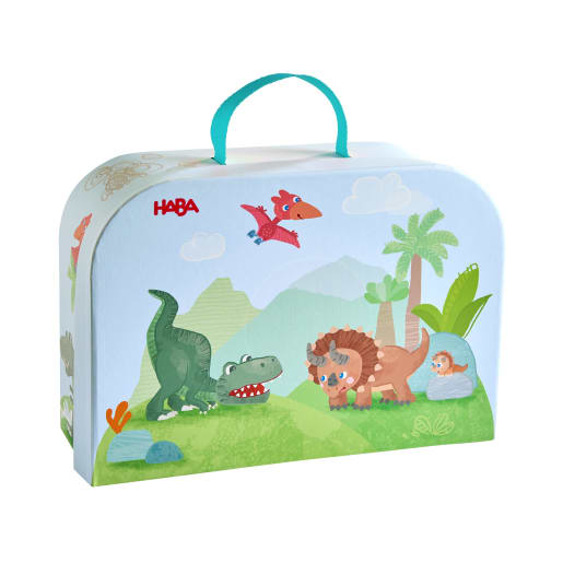HABA Spielkoffer, Dinosaurier, mit 6 Holzfiguren, ab 18 Monaten | ab 18+ Monate | Spielfiguren, Biegepuppen und Sets