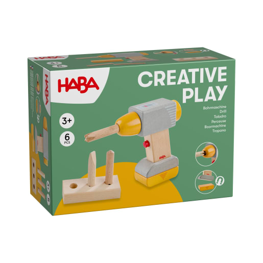 HABA Creative Play – Bohrmaschine | ab 3+ Jahre | Spielküchen, Haushalt und Zubehör