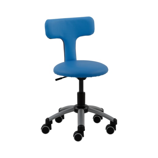 WEHRFRITZ Erzieher:innen-Stuhl Kunstleder blau, höhenverstellbar, Sitzhöhe 34 - 44 cm
