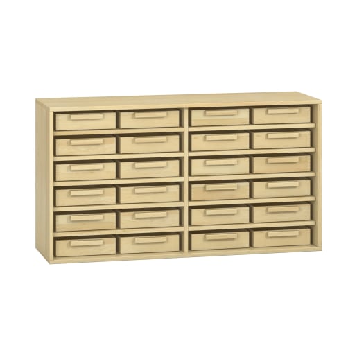 WEHRFRITZ Schrank mit 24 Eigentumskästen, offen, B 100 x H 75 x T 42 cm, Furnier | ab 0+ | Zubehör Schränke und Regale