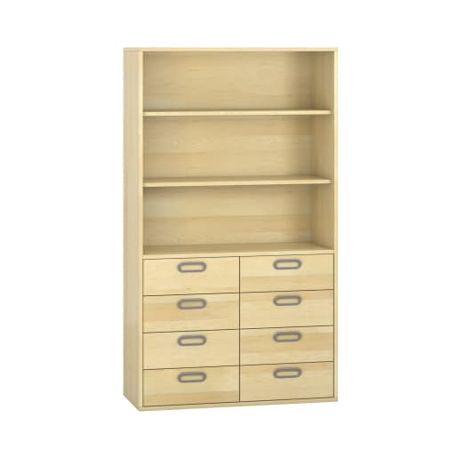 WEHRFRITZ Kombischrank mit 8 Schubkästen, offen, Furnier, B 100 x H 175 x T 42 cm | ab 0+ | Zubehör Schränke und Regale