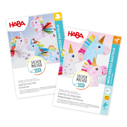 HABA 2 Sachenmacher Bastelsets, Erstes Basteln Einhörner, 9 St., ab 3 J.