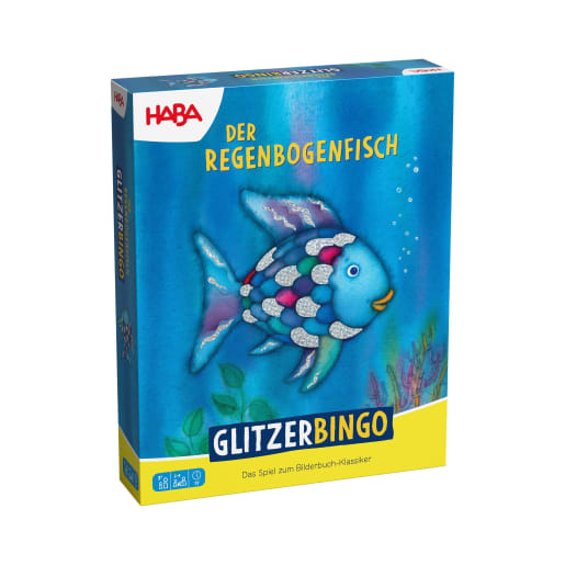 HABA Der Regenbogenfisch – Glitzer-Bingo, Farbenspiel, ab 3 Jahren | ab 3+ Jahre | Sammelspiele