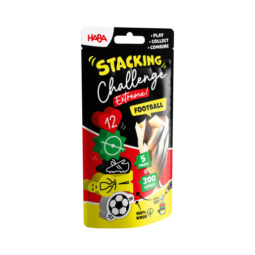 HABA Stacking Challenge Extreme Football, Stapelspiel Fußball, ab 8 Jahren | ab 8+ Jahre | Motorikspiele